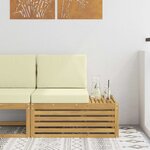 vidaXL Unités de sofa sectionnel d'extérieur Blanc et crème