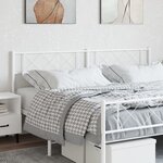 vidaXL Tête de lit métal blanc 160 cm