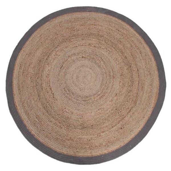 LABEL51 Tapis Jute Rond 150 cm Gris