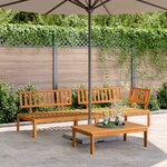 vidaXL Salon palette de jardin 3 Pièces bois d'acacia massif