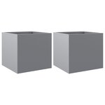 vidaXL Jardinières 2 Pièces argenté 32x30x29 cm acier galvanisé