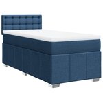 vidaXL Sommier à lattes de lit avec matelas Bleu 100x200 cm Tissu