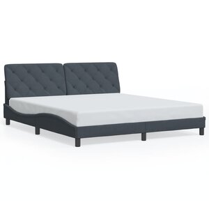 vidaXL Cadre de lit sans matelas gris foncé 200x200 cm velours