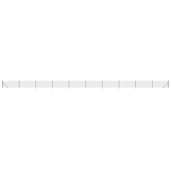 vidaXL Clôture en treillis métallique et ancrage anthracite 1x25 m
