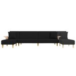 vidaXL Canapé-lit en forme de L noir 279x140x70 cm tissu