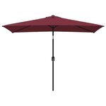 vidaXL Parasol d'extérieur avec mât en métal 300x200 cm rouge bordeaux