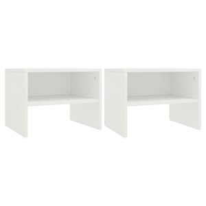 vidaXL Tables de chevet 2 Pièces Blanc 40x30x30 cm Bois d'ingénierie