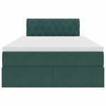 vidaXL Lit de Rangement avec matelas Vert foncé 120 x 200 cm Velours