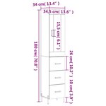 vidaXL Buffet haut Gris béton 34 5x34x180 cm Bois d'ingénierie