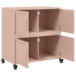 vidaXL Buffet rose 68 5x39x72 cm acier laminé à froid