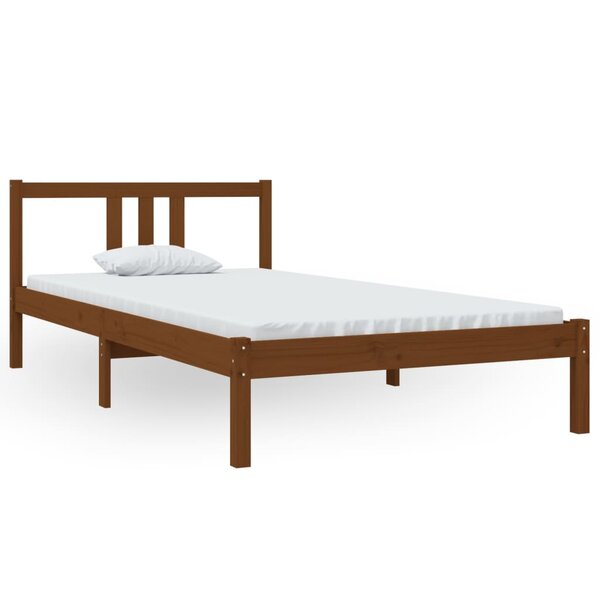 vidaXL Cadre de lit sans matelas marron miel bois massif 100x200 cm