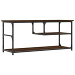 vidaXL Meuble TV chêne marron 103x38x46 5cm bois d'ingénierie et acier