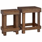 vidaXL Support de Plante 2 pc Marron 70 x 11 x 27 cm Bois d'Acajou