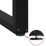 vidaXL Pieds de table à manger en U  3 pièces  noir  80 x (72-73) cm  acier