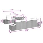 vidaXL Ensemble de jardin 8 pièces avec coussins en rotin noir