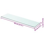vidaXL Panneaux d'étagère 2 Pièces Verre Transparent 80 x 20 cm
