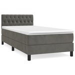 vidaXL Sommier à lattes de lit et matelas Gris foncé 90x200 cm Velours