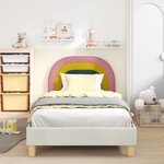 vidaXL Cadre de lit pour enfants avec tête de lit Crème 90 x 190 cm