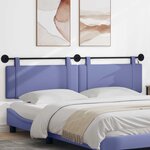 vidaXL Tête de lit suspendue Avec lumière LED Bleu denim Tissu