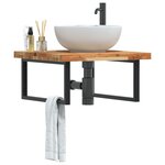vidaXL Étagère de vasque murale acier et bois massif d'acacia