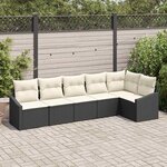 vidaXL Ensemble de salle à manger pour jardin 6 Pièces Noir  Crème