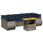 vidaXL Salon de jardin 8 Pièces avec coussins gris résine tressée