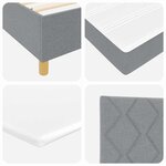 vidaXL Lit à ressorts avec tête de lit Gris clair 200 x 200 cm tissu
