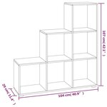vidaXL Bibliothèque escalier Blanc brillant 107 cm Bois d'ingénierie
