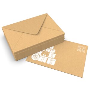 Lot de 50 enveloppes de noël père noël kraft recyclé 162x229 mm (c5)