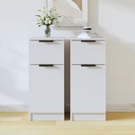 vidaXL Buffets 2 Pièces blanc 30x30x70 cm bois d'ingénierie
