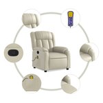 vidaXL Fauteuil de massage inclinable crème similicuir
