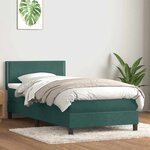vidaXL Sommier à lattes de lit et matelas et LED vert foncé 90x210 cm velours