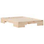 vidaXL Cadre de lit surélevé Marron 140 x 190 cm Bois massif en pin