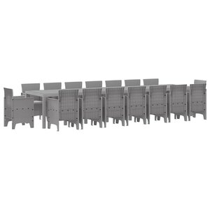 vidaXL Ensemble de salle à manger de jardin avec coussins 17 Pièces