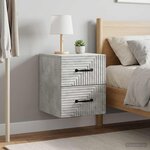 vidaXL Cabinet de chevet mural 2 pc Gris béton 34 5 x 33 x 40 cm