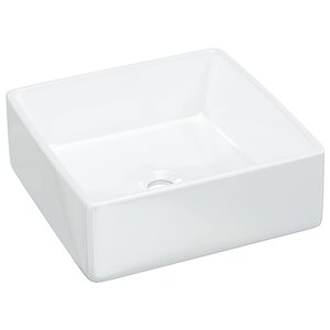 vidaXL Lavabo blanc 37x37x13 cm céramique carré