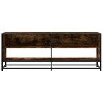 vidaXL Meuble TV chêne fumé 120 5x40x46 cm bois d'ingénierie et métal