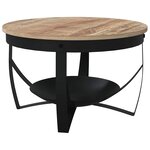 vidaXL Table basse Ø68x43 cm Bois de manguier brut