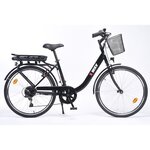Vélo électrique de ville 26 - Femme - TVT E-WAY - Autonomie 60km - Batterie 13 Ah - Acier