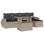 vidaXL Salon de jardin 6 Pièces avec coussins gris clair résine tressée