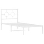 vidaXL Cadre de lit métal sans matelas avec tête de lit blanc 80x200cm
