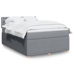 vidaXL Sommier à lattes de lit avec matelas Gris clair 140x190cm Tissu