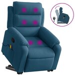 vidaXL Fauteuil de massage inclinable Bleu Velours