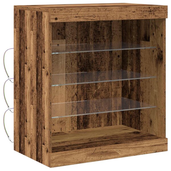 vidaXL Buffet LED Bois ancien 60 5 x 37 x 67 cm Bois d'ingénierie
