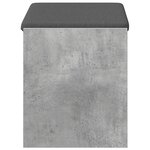vidaXL Banc d'entrée avec coussin Gris Béton 63 x 38 x 45 cm