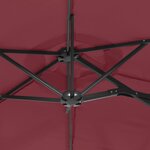 vidaXL Parasol de jardin à double tête avec LED rouge bordeaux