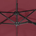 vidaXL Parasol à double tête avec LED rouge bordeaux 316x240 cm