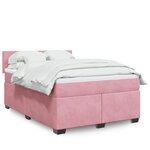 vidaXL Sommier à lattes de lit et matelas rose foncé 140x200cm velours