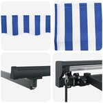 vidaXL Auvent Rétractable Bleu et Blanc 300x250 cm tissu
