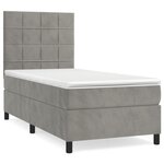 vidaXL Sommier à lattes de lit et matelas Gris clair 80x200 cm Velours